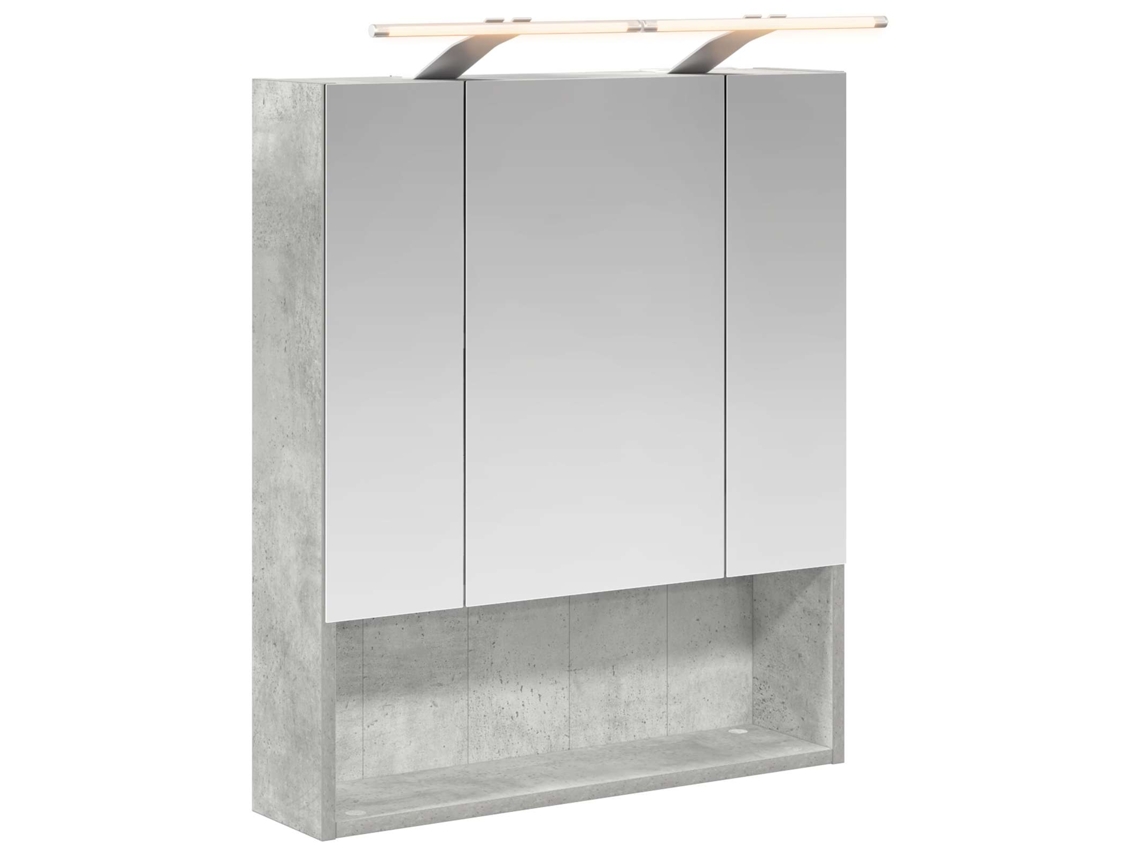 Maison Exclusive - Armario Con Espejo De Baño Gris Concreto 60 X 14.5 X 70 Cm