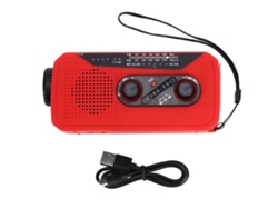 2026-radio De Emergencia Solar Con Linterna Led Carga 2000mah Manivela Para Camping Senderismo Rojo Tipo Us