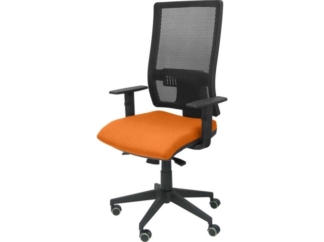Silla de Escritorio Operativa PYC Horna Naranja con ruedas antiarañazos (Brazos Ajustables - Malla)