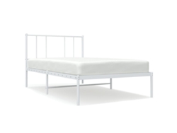 Cama VIDAXL de metal blanco con cabecero (Acero - 100 x 190 cm)