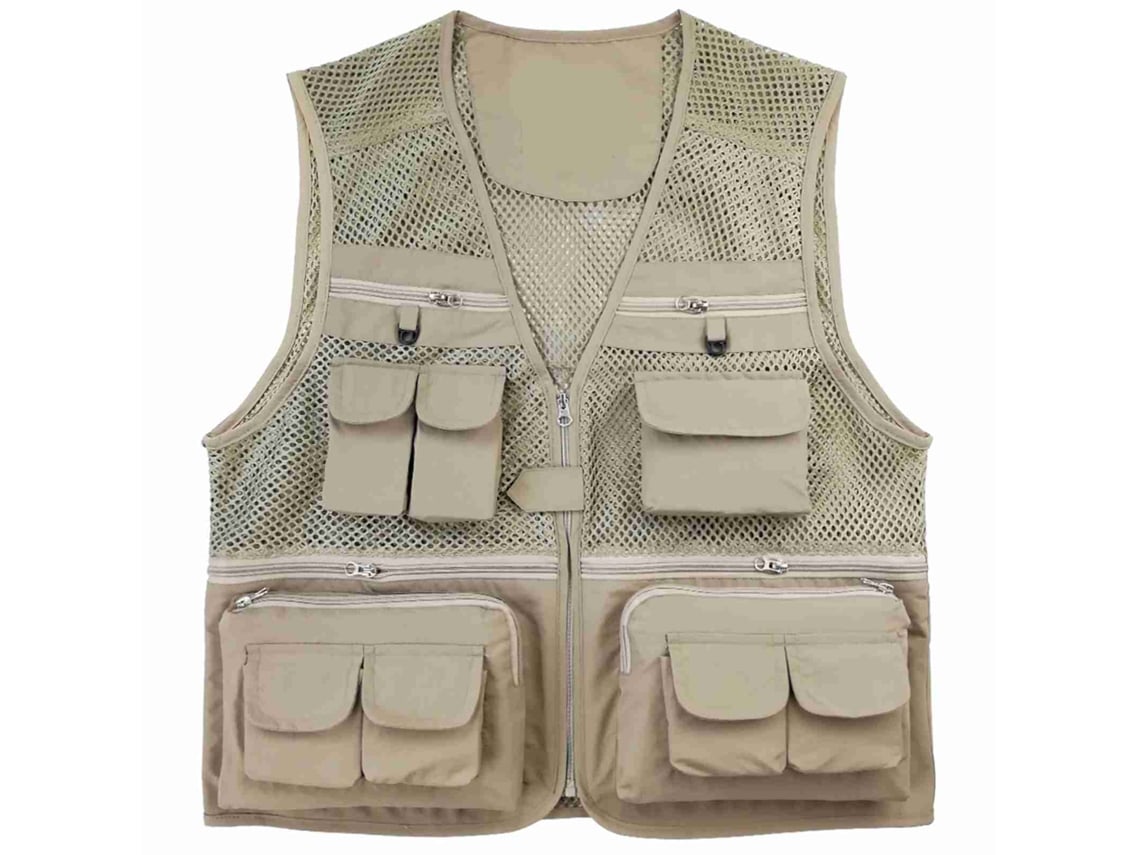 Danu26-chaleco De Pesca Aireado Con Bolsillos Cremallera Chaleco Multifuncional Para Actividades Al Aire Libre Verano