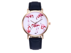 Reloj De Pulsera Sencillo De Cuarzo Para Mujer Con Correa De Piel Sintética Azul, Estilo Casual Y A La Moda.