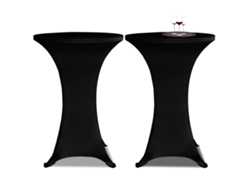 Maison Exclusive - Mantel Elástico Para Mesa Alta 4 Unidades Negro Ø70 Cm