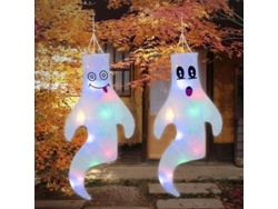 2026-decoraciones De Halloween Con Fantasmas Linternas Led, 2 Piezas, Ahorro Energético, Para Exteriores E Interiores