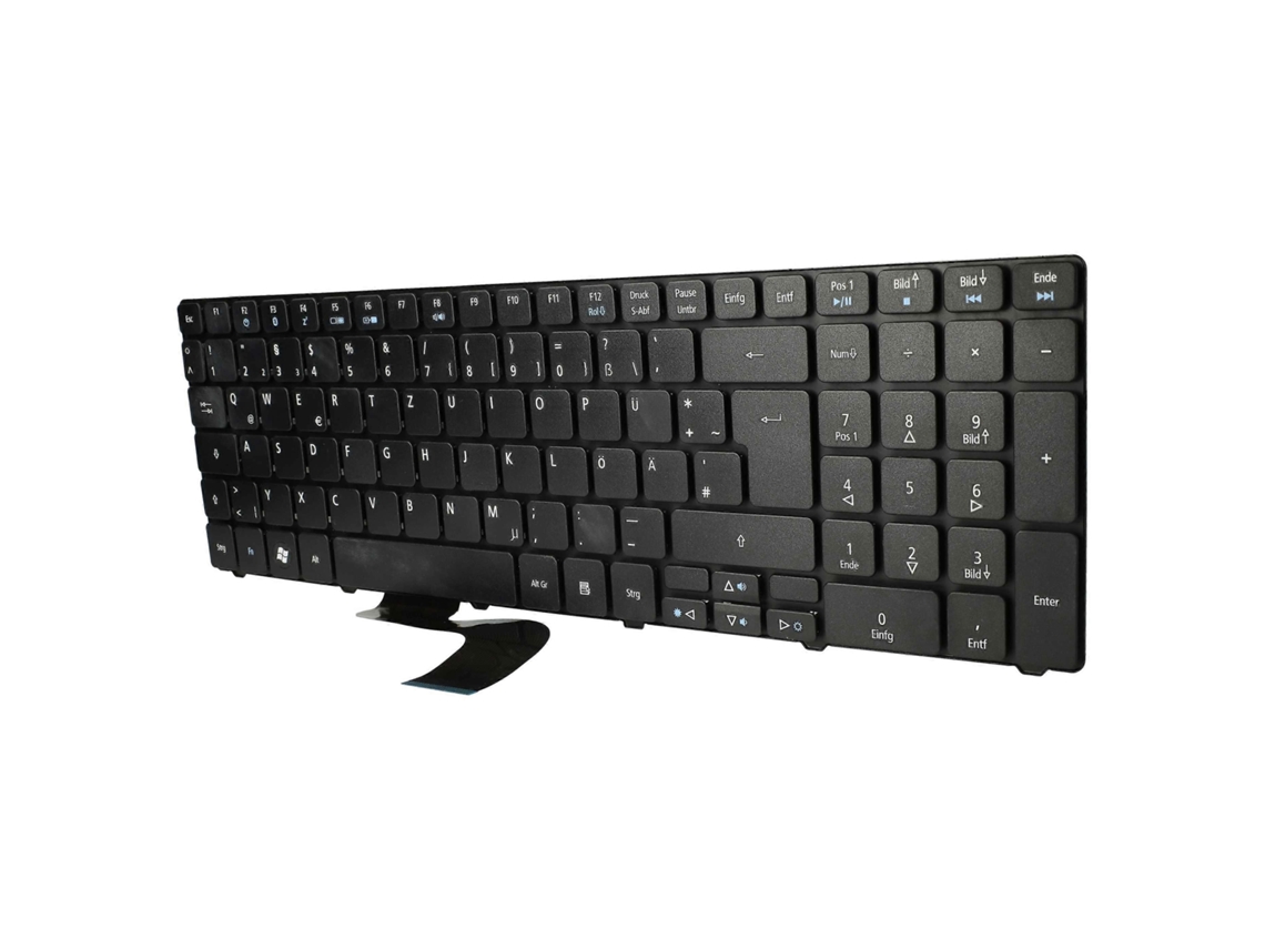 Teclado Qwertz Vhbw compatible con portátil Acer Aspire 8940g negro, con teclado numérico Everley891