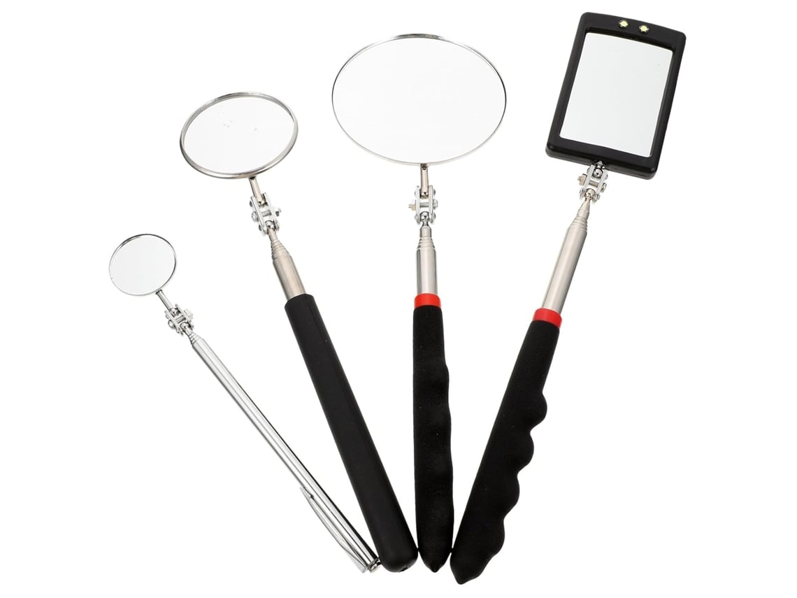 Conjunto De 4 Espelhos Telescópicos Iluminados Para Inspeção De Veículos.