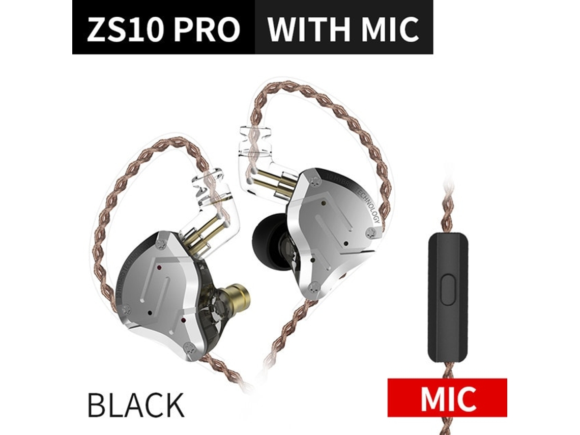 Auriculares metálicos de alta fidelidad SZSMART KZ Zs10 Pro 4Ba + 1Dd