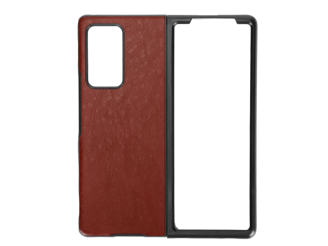 Capa De Couro Para Samsung Galaxy Z Fold 2 Protetora Anti-shock Case Cover Marrom