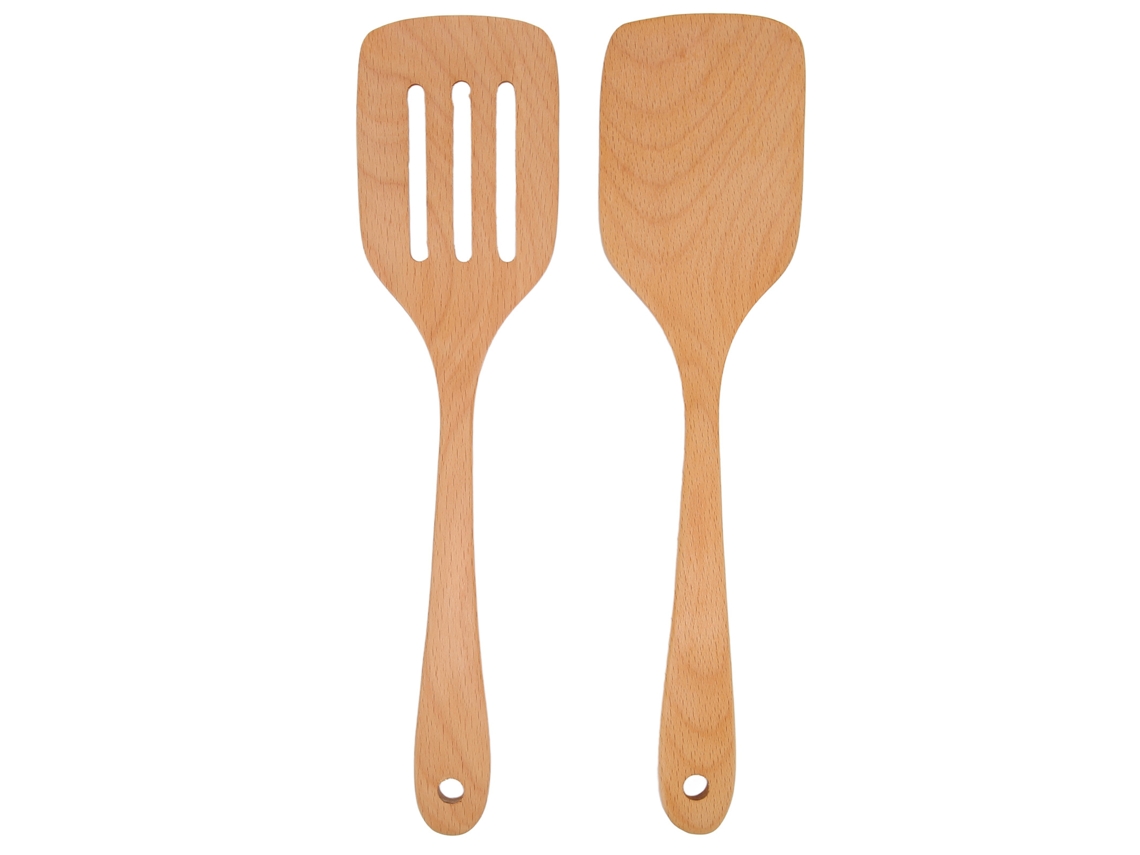 2 Espátulas De Madera Ligeras Y Resistentes Al Calor, Utensilios De Cocina Para Uso Doméstico.