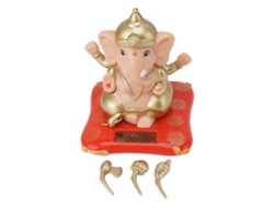 Adorno De Ganesha Con Energía Solar Para El Salpicadero Del Coche, Jardín, Hogar, Buda Hindú