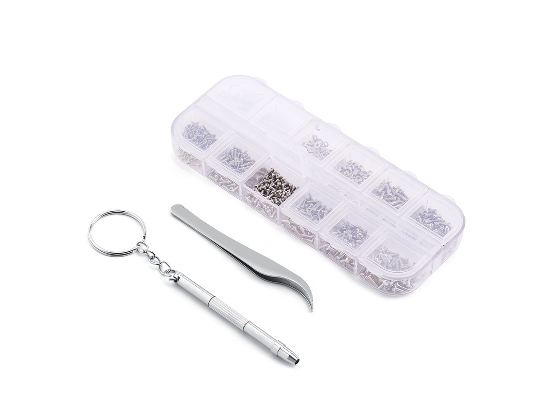 KOFIHETY Kit de Herramientas para Reparación de Gafas y Relojes con Tornillos y Tuercas de Acero Inoxidable + Pinza + Destornillador