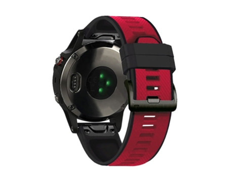 Correa de Silicona dos colores 22mm para Garmin Fenix 6/Fenix 5/Forerunner 945/Forerunner 935/MARQ - rojo/negro