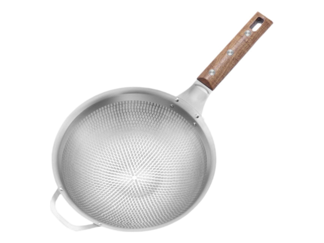 Cuchara espumadera de acero inoxidable, mediana, 46 cm x 25 cm slowmoose