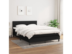 Cama box spring con colchón tela negro 140x200 cm