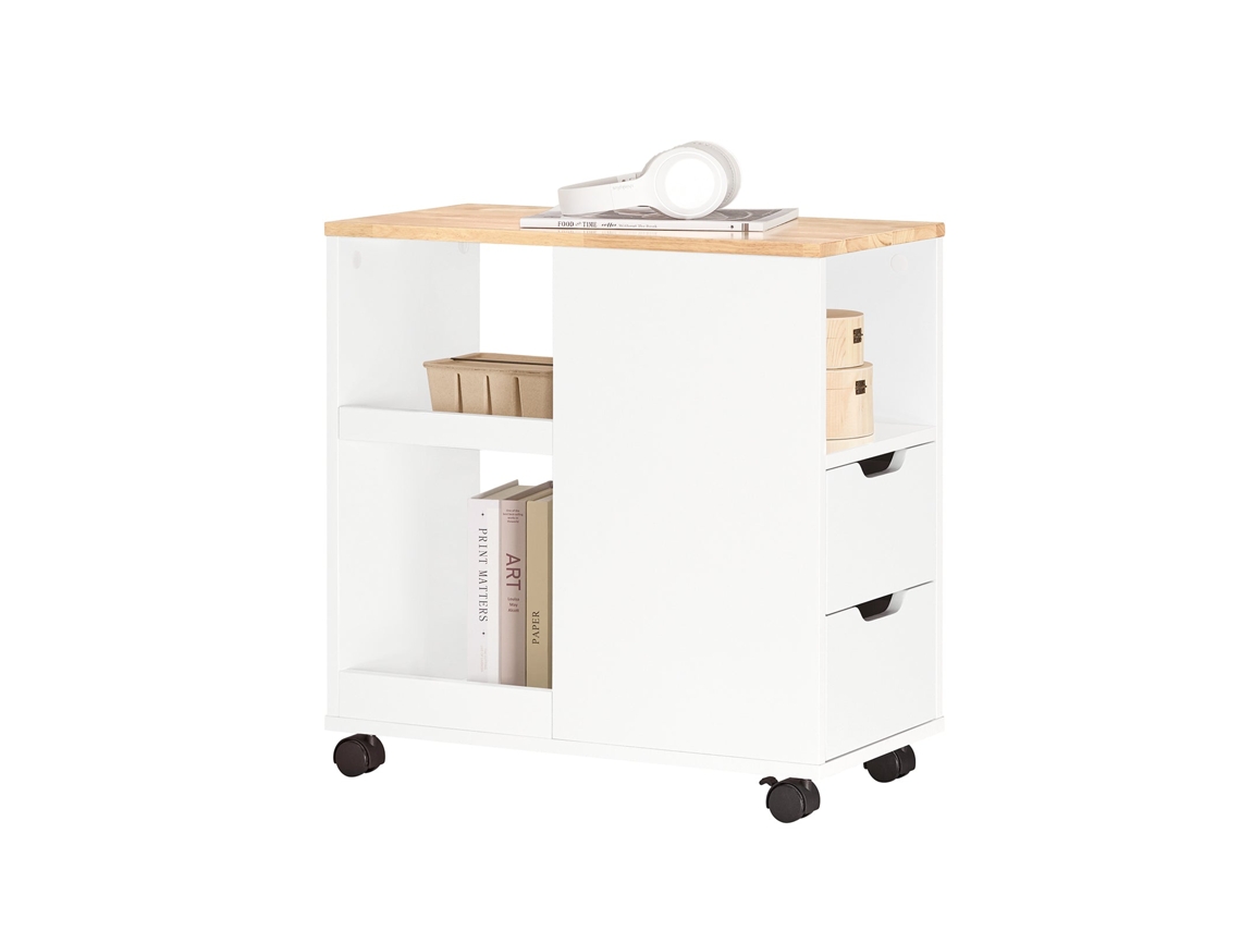 SOBUY FBT130-WN Mesa Auxiliar Soporte Para Impresora De Archivador