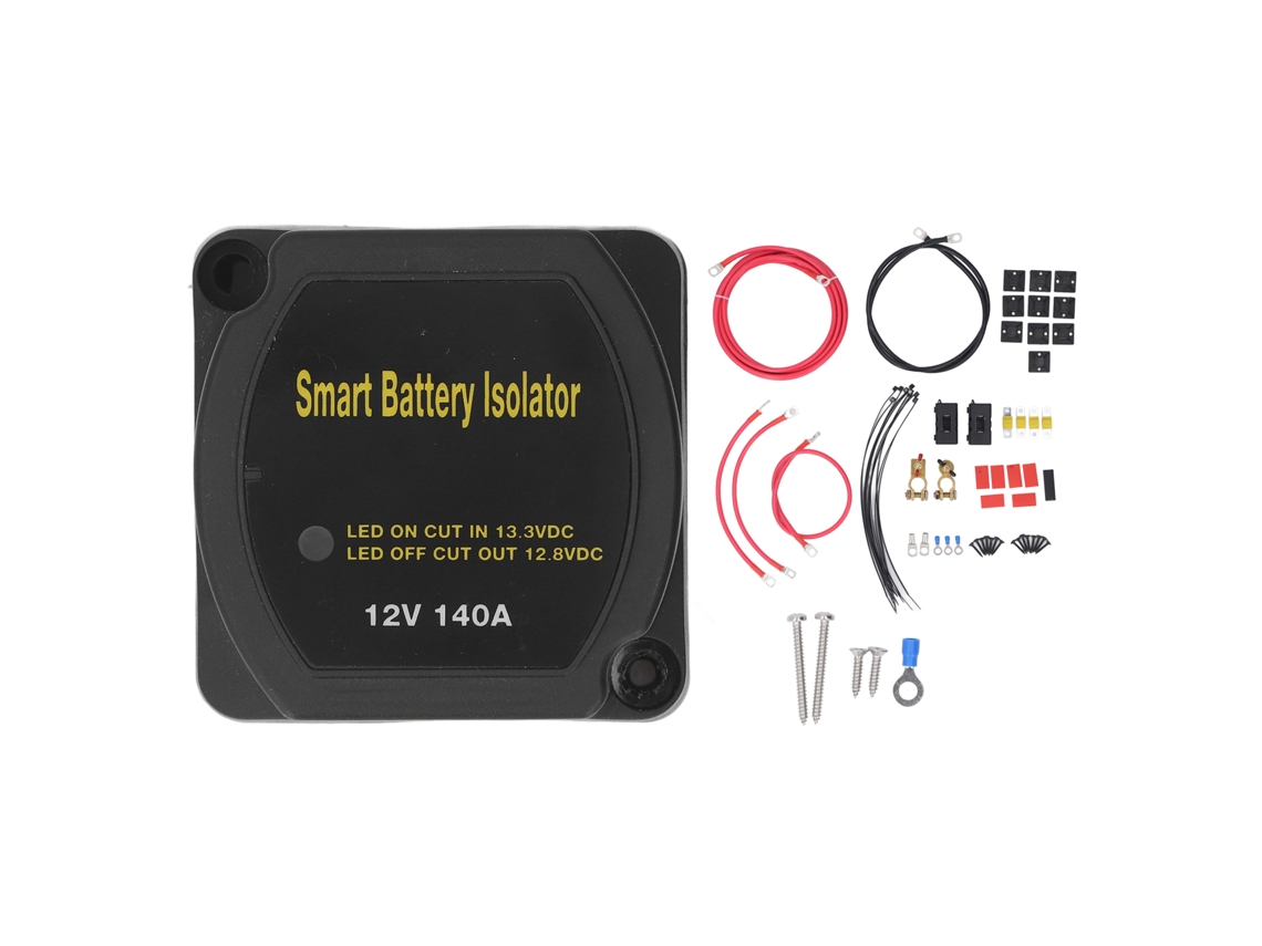 Kit Aislador De Baterías Dual 12v 140amp Vsr Inteligente Cable 7 Awg Para Rv Camiones