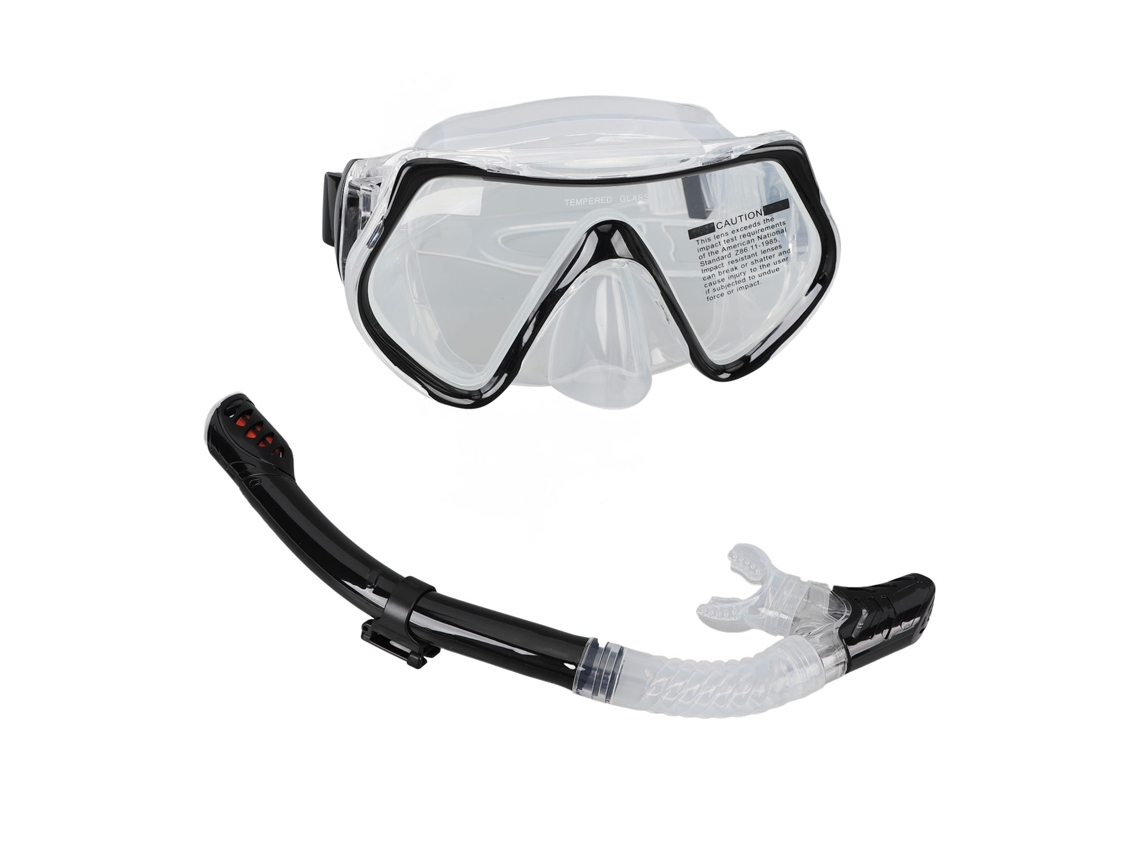 Gafas De Buceo Y Snorkel Ajustables De Silicona Ultratransparentes Para Buceo Y Natación - Blanco Y Negro