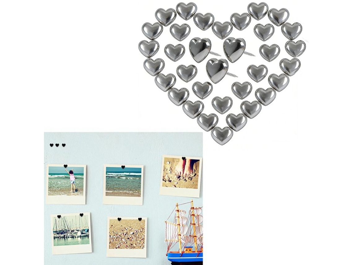 30 chinchetas con forma de corazón, chinchetas decorativas para cuadrados infantiles