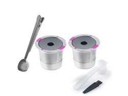 Cápsulas de café reutilizables con filtro de acero inoxidable, cuchara y cepillo, compatibles con Keurig 1.0 y 2.0 (2 unidades).