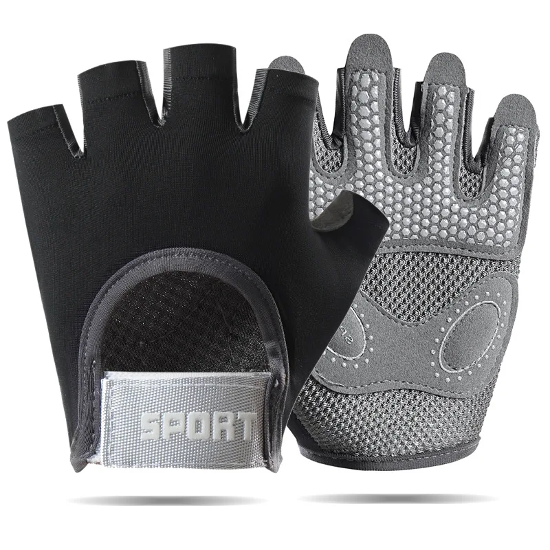 Guantes deportivos transpirables (negros, talla M) — Unisex, ideales para ciclismo y levantamiento de pesas.