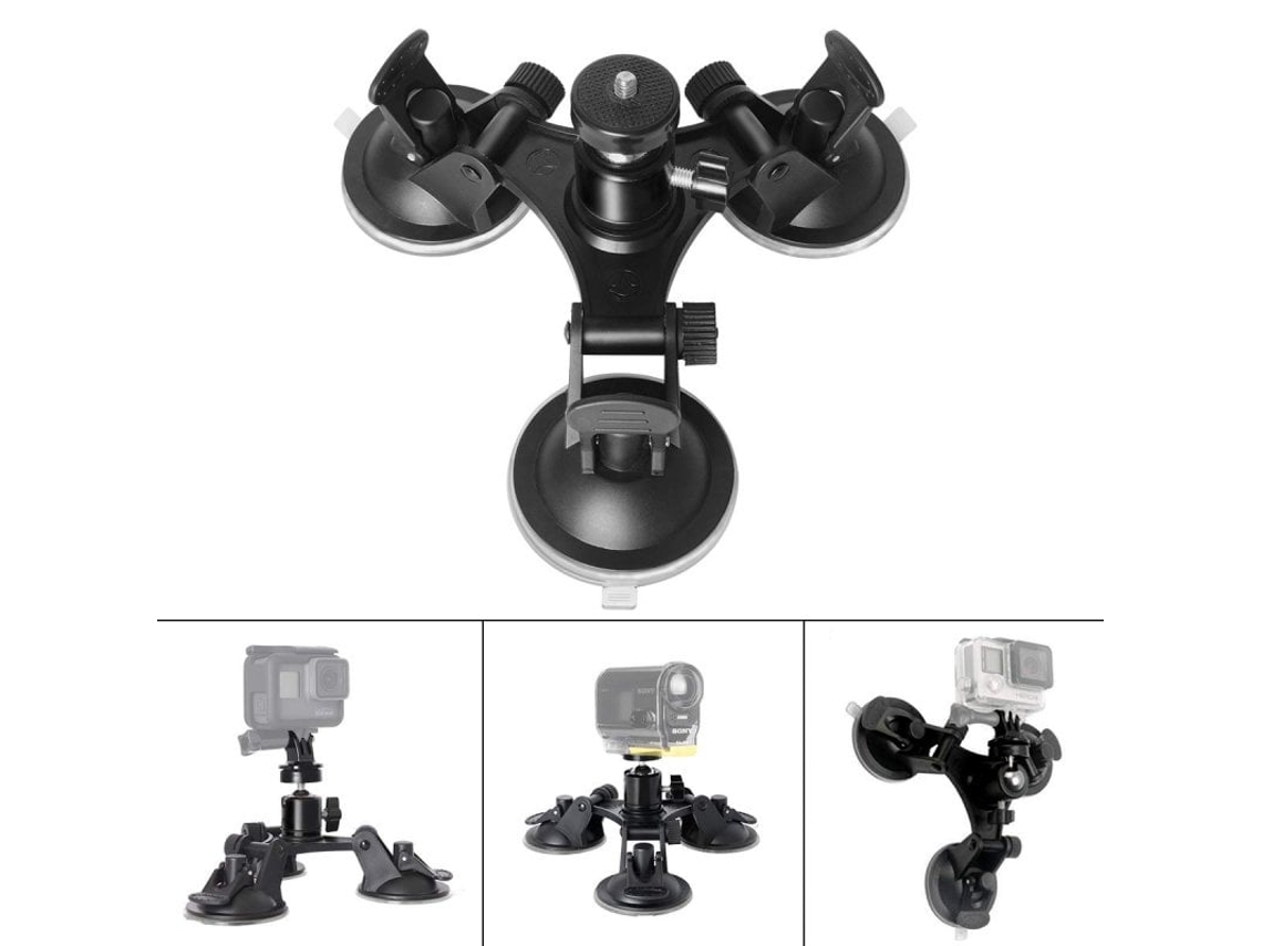 Gopro Ventosa Soporte De Cámara Con Cabeza Esférica Para Insta360 A Triángulo De Ventosa Adaptador Pan / Tilt Szsmart