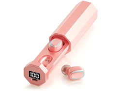 YEMAESRE Auriculares Compatibles Tws Digital Led Estéreo YEMAESRE Tela Bluetooth Impermeable Rosa