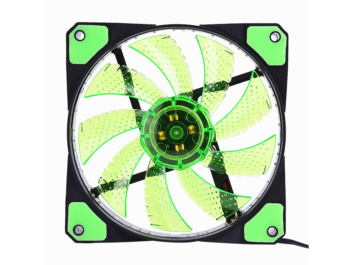 120mm Ventilador De Refrigeración Silencioso Led 12v Para Gabinete De Pc, 3 Y 4 Pines, Verde