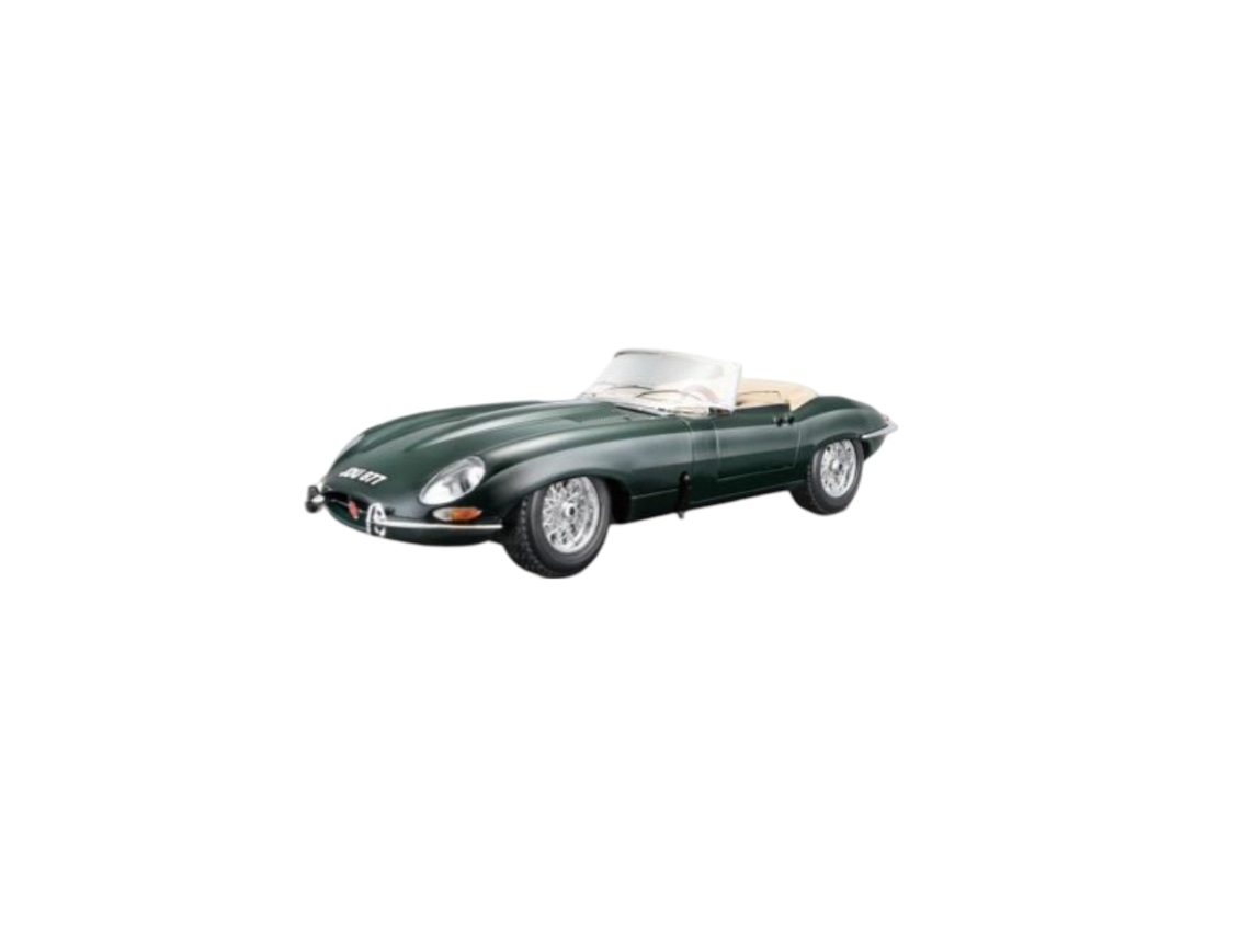 BBURAGO Coche en miniatura de Jaguar E-Type Cabriolet Escala 1/18 Verde oscuro