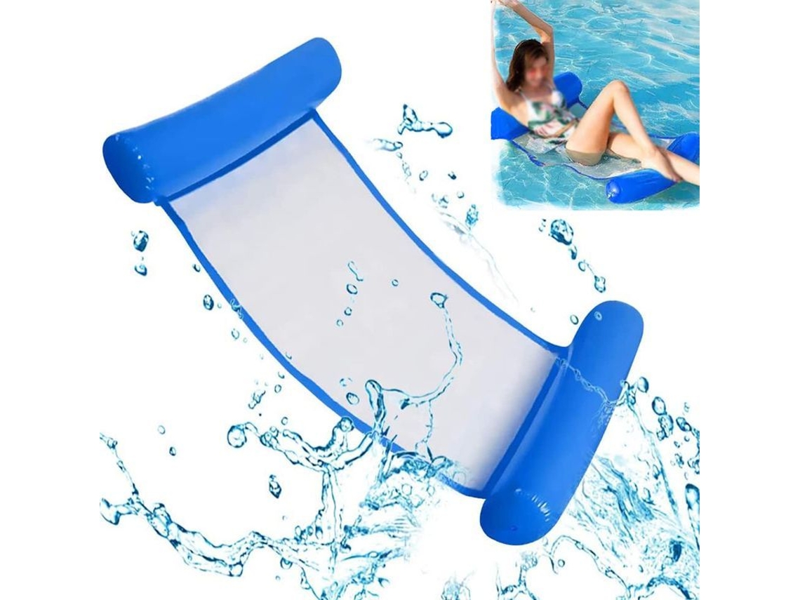 Hamaca Inflable Acuática, Cama Reclinable Flotante, Plegable Y Versátil 4 En 1, Color Azul Oscuro.