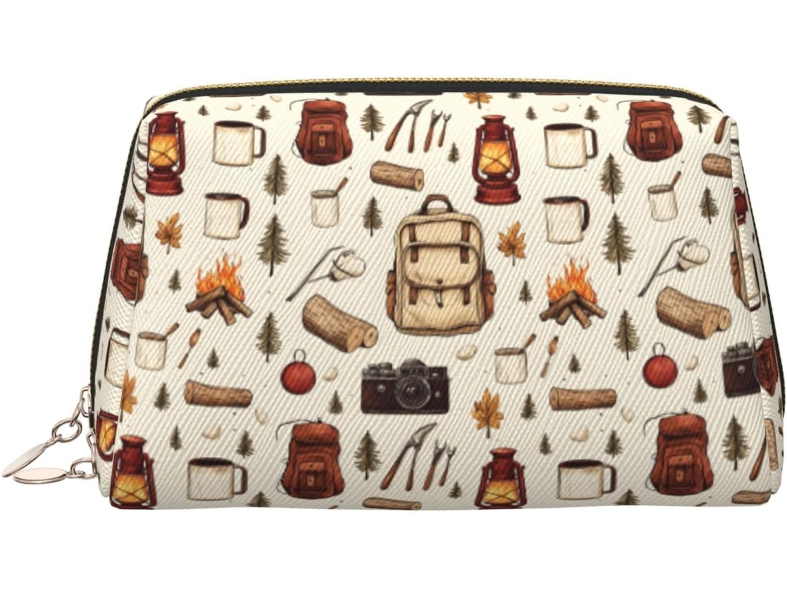 Neceser De Viaje Cuero Organizador Para Mujer Diseño Estampado Vacaciones