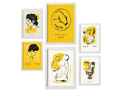 NACNIC Set De 6 Posters En Tinta Negra Abrazo Láminas Inspiradas En Mitología Griega Para  Tamaños A3 & A4 Marcos Blancos