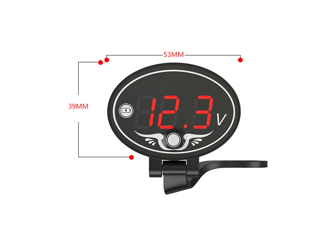 Voltímetro Multifuncional De 12 V Para Motocicleta Con Pantalla Digital Led Impermeable Y Panel
