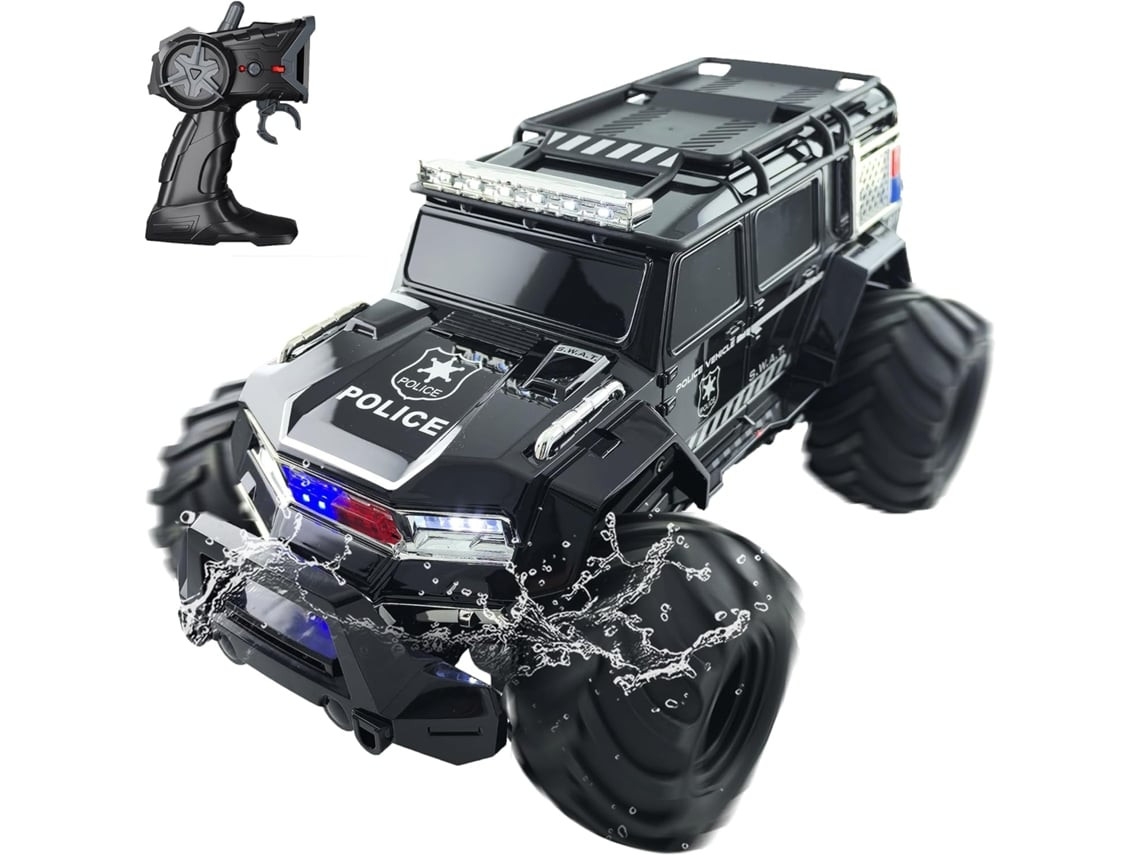 Coches de policía RC ELORY impermeables, anfibios, con control remoto, SUV, camión, juguetes para interiores y exteriores.
