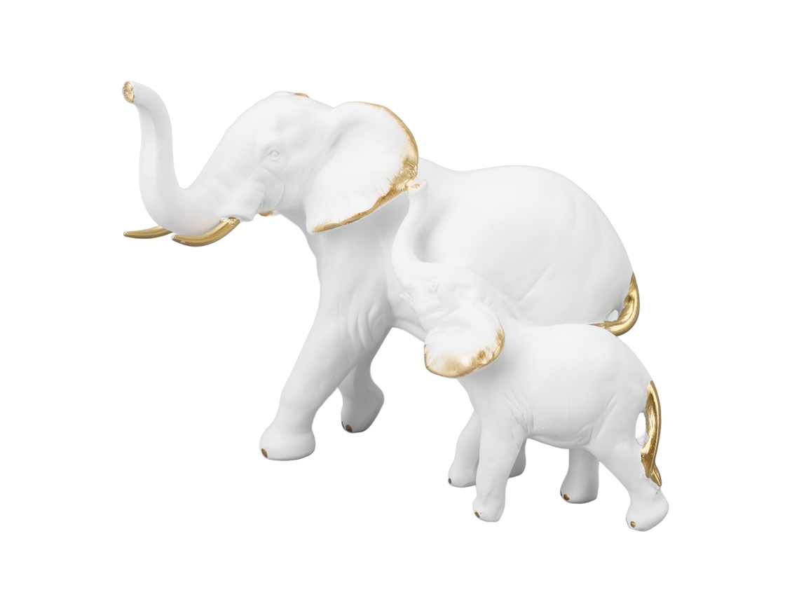 Exquisita Y Lujosa Decoración De Resina Con Figura De Madre Elefante Y Su Cría Para Sala De Estar, Dormitorio Y Oficina.