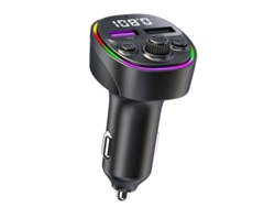 Transmisor de FM YIZHOOD CS2 Kit de coche manos libres Bluetooth 5.0 MP3 Receptor de audio manos libres negro