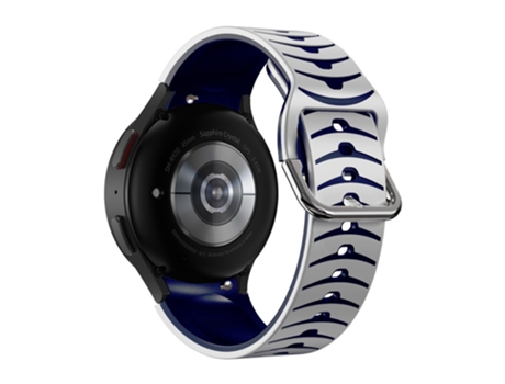 Correa de Silicona línea curva bicolor para Samsung Galaxy Watch 4 40mm/44mm/Watch 4 Classic 42mm/46mm/Watch 5 40mm/44mm - blanco/azul oscuro