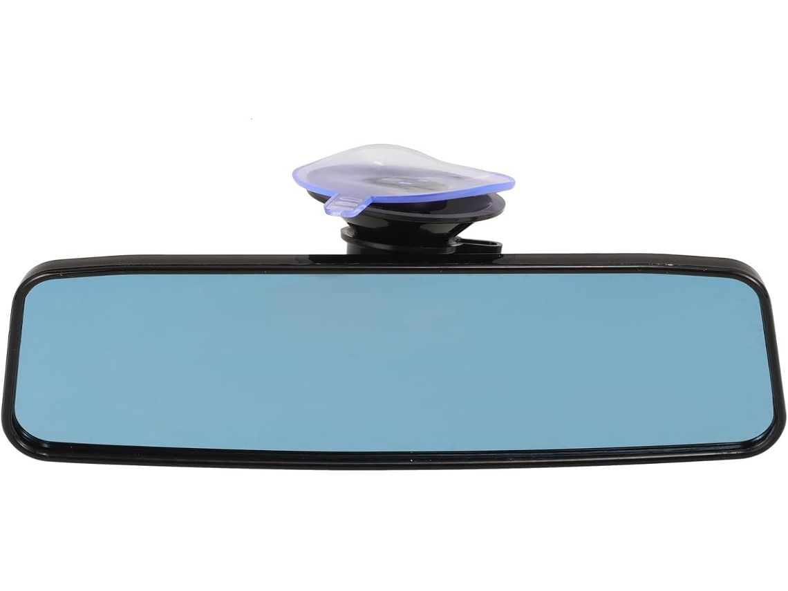 Espejo Retrovisor Interior De Plástico Gran Angular Para Coche Con Soporte De Ventosa, Fácil Instalación.