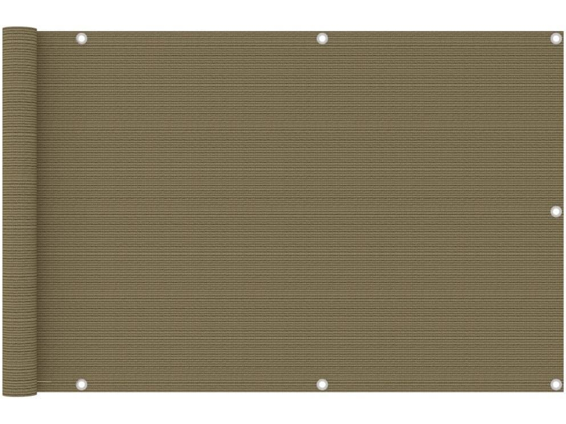 vidaXL Toldo para balcón HDPE gris taupe 90x400 cm