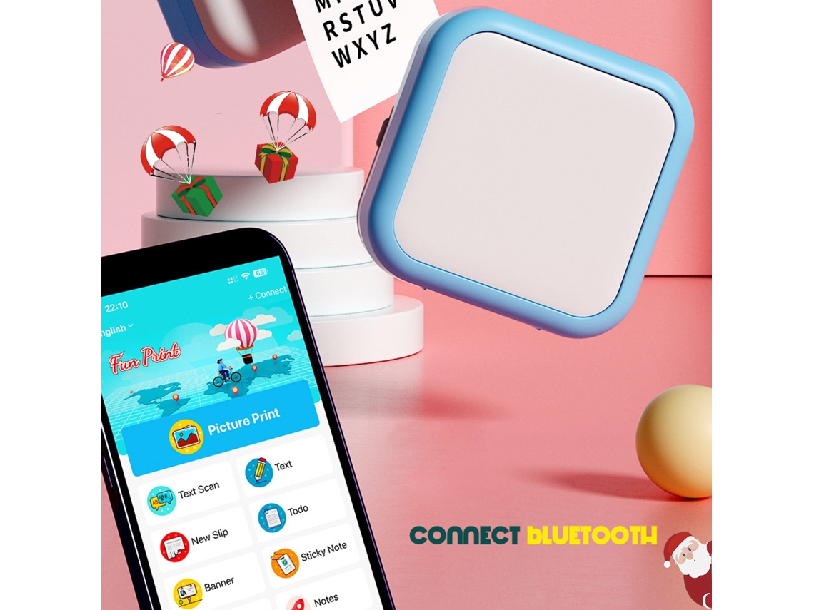 Mini Impresora Térmica Portátil Sin Tinta M3 Impresora Inalámbrica Bluetooth Hd Azul Cuich