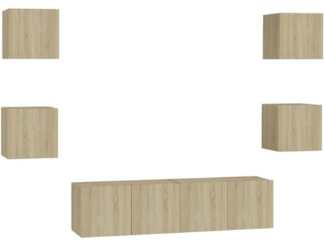 Conjunto 6 de muebles de salón VIDAXL roble Sonoma