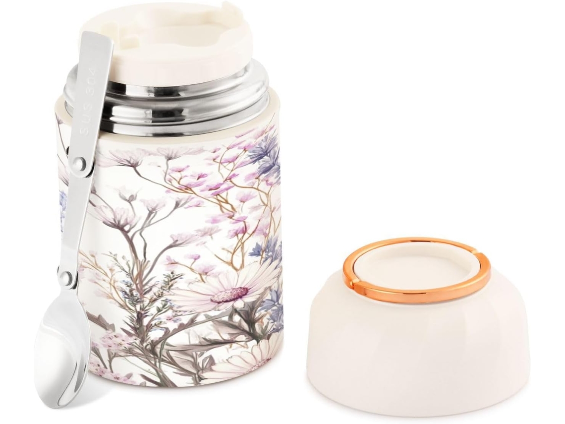 Maceta térmica para alimentos y plantas de 500 ml, de acero inoxidable.
