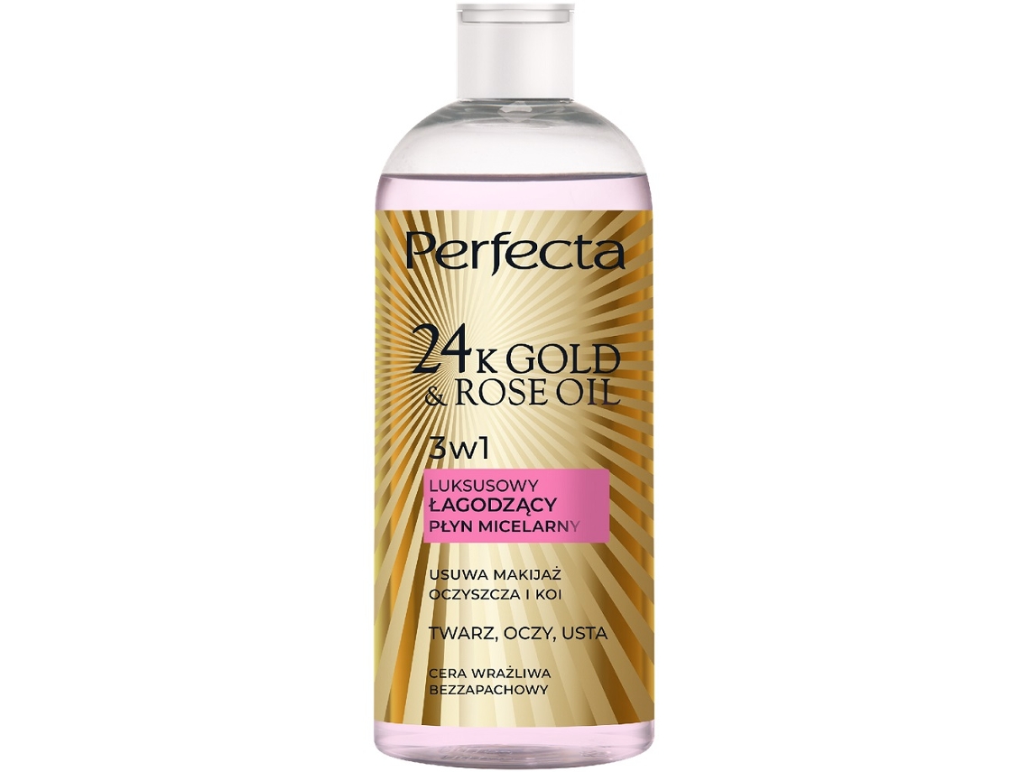 Perfecta Líquido Micelar De Oro 24k Aceite De Rosa - Lujo Calmante, 400 Ml