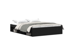 Maison Exclusive - Estructura De Cama Sin Colchón Roble Negro 160x200 Cm