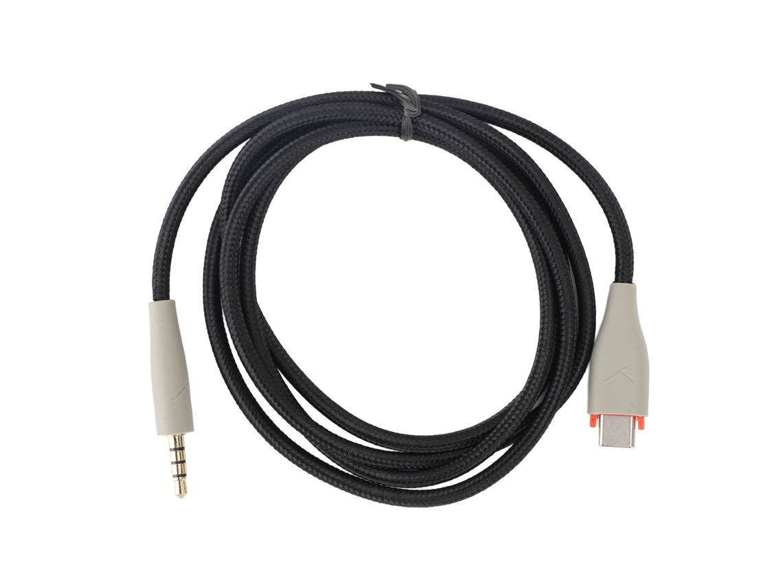 Cable Auxiliar Textil Tipo C A Ofc De 3,5 Mm Para Auriculares Mmx150, 1,2 M, Gris
