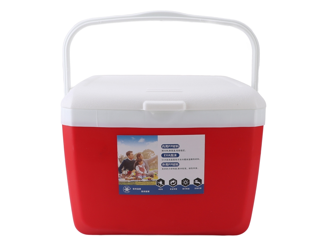 Nevera portátil de 13 l con aislamiento hermético y asa de transporte para picnics, barbacoas, acampadas y actividades al aire libre.