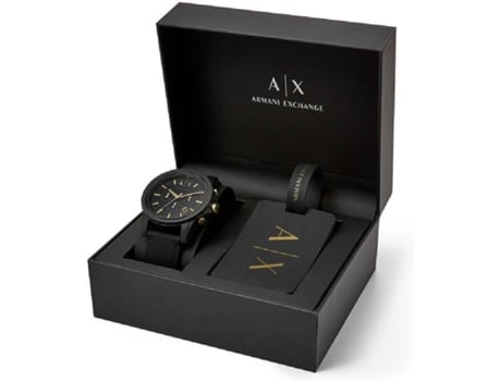 Conjunto de Relojes ARMANI Outerbanks Gift Set AX7105 (Resina - Negro, Dorado)