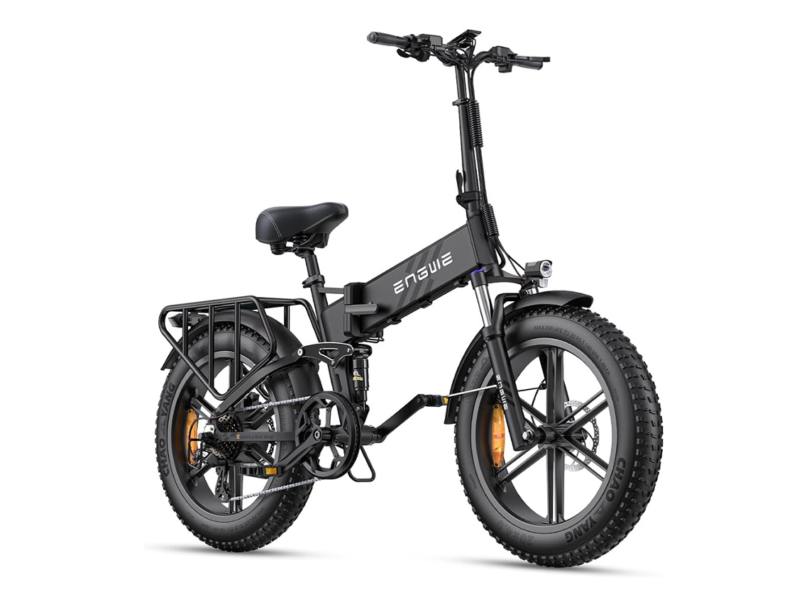 Bicicleta Elétrica Dobrável Engwe Engine Pro 2.0 750w Com Pneus Largos De 20 X 4,0 Polegadas, Bateria Removível De 16 Ah, Suspensão Total E 8 Marchas