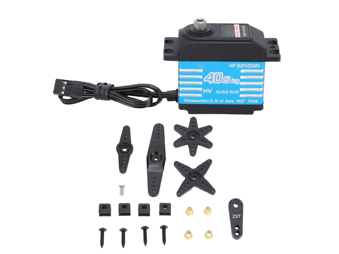 Ymsl Servo Digital Rc Ip68 Impermeable Engranaje Metal Alto Torque Para Coche Rc Robot 1/12 1/10 1/8 Azul Hxl