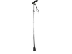 Bastón plegable ultraligero con mango antideslizante - Bastón portátil de aleación de aluminio para personas mayores - Blanco plateado