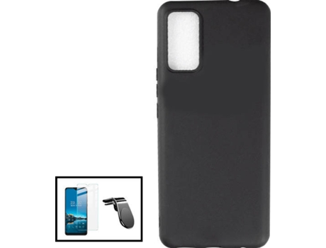 Kit Carcasa + Protector de Pantalla GorilaGlass + Soporte de Auto Magnético L TCL 20Y G4M Negro